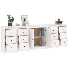 Vidaxl Komoda bela 230x35x80 cm trdna borovina