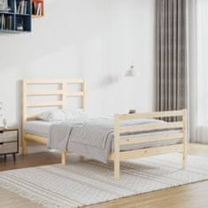 Vidaxl Posteljni okvir iz trdnega lesa 100x200 cm