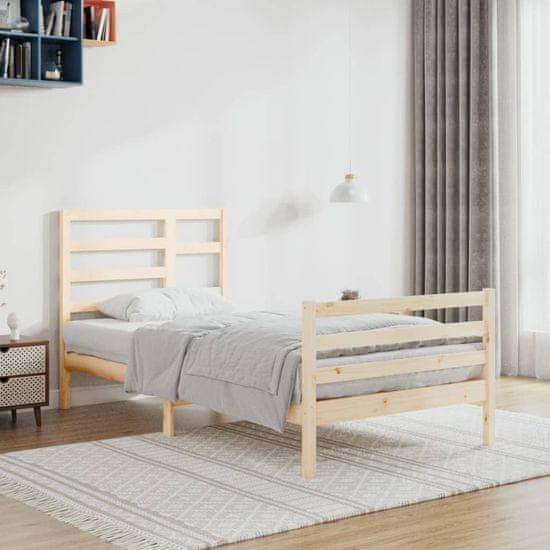Vidaxl Posteljni okvir iz trdnega lesa 100x200 cm