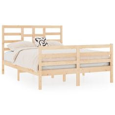 Vidaxl Posteljni okvir iz trdnega lesa 140x190 cm