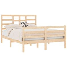 Vidaxl Posteljni okvir iz trdnega lesa 140x190 cm
