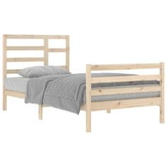 Vidaxl Posteljni okvir iz trdnega lesa 100x200 cm