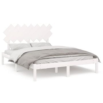 Vidaxl Posteljni okvir bel 140x200 cm trden les