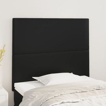 Vidaxl vidaXL Vzglavja za posteljo, komplet 2 kosov, črna, 100x5x78/88 cm, umetno usnje