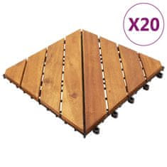 Vidaxl Talne plošče 20 kosov rjave 30x30 cm trden akacijev les