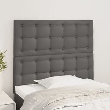 Vidaxl vidaXL Vzglavja za posteljo, 2 kosa, siva, 90x5x78/88 cm, umetno usnje