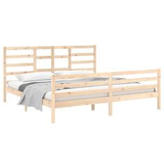Vidaxl Posteljni okvir iz trdnega lesa 200x200 cm