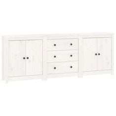 Vidaxl Komoda bela 210x35x80 cm trdna borovina
