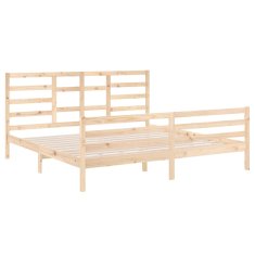 Vidaxl Posteljni okvir iz trdnega lesa 200x200 cm