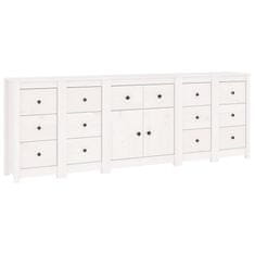 Vidaxl Komoda bela 230x35x80 cm trdna borovina