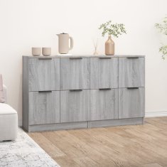 Vidaxl Komoda 2 kosa siva sonoma 60x30x70 cm konstruiran les