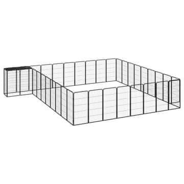 Vidaxl Pasja ograda z 38 paneli črna 50x100 cm prašno barvano jeklo