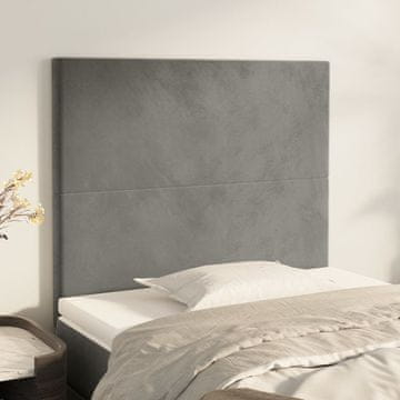 Vidaxl vidaXL Vzglavja za posteljo, 2 kosa, svetlo siva, 100x5x78/88 cm, žamet