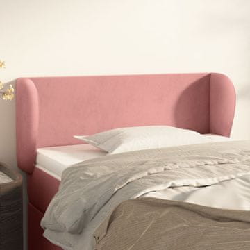 shumee vidaXL Vzglavje z ušesi roza 103x23x78/88 cm žamet
