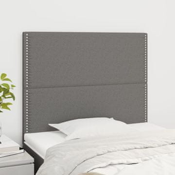 Vidaxl vidaXL Vzglavja za posteljo, 2 kosa, temno siva, 100x5x78/88 cm, blago
