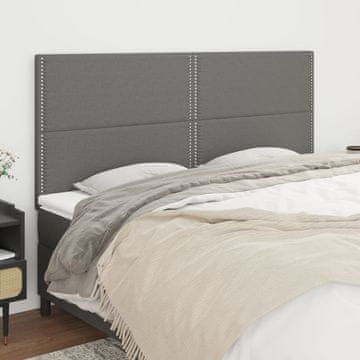 Vidaxl vidaXL Vzglavja za posteljo, 4 kosi, temno siva, 90x5x78/88 cm, blago
