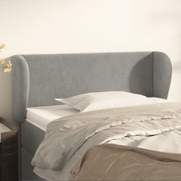 Vidaxl vidaXL Vzglavnik s krilci svetlo siv 83x23x78/88 cm žamet