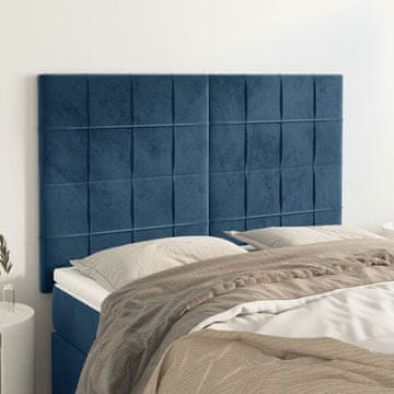 Vidaxl vidaXL Vzglavja postelje, komplet 4 kosov, temno modra, 72x5x78/88 cm, žamet