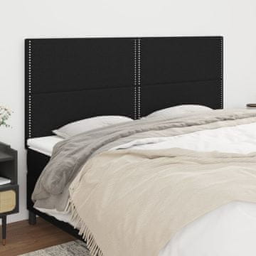Vidaxl vidaXL Vzglavja za posteljo, 4 kosi, črna, 100x5x78/88 cm, blago