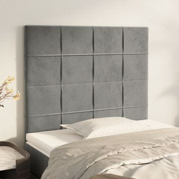 Vidaxl vidaXL Vzglavja za posteljo, 2 kosa, svetlo siva, 90x5x78/88 cm, žamet