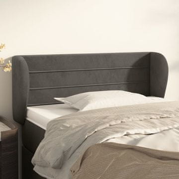 Vidaxl vidaXL Vzglavnik s krilci temno siv 83x23x78/88 cm žamet
