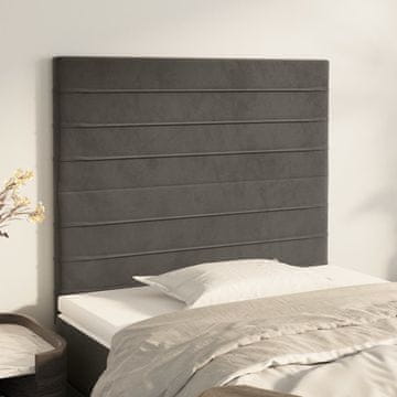Vidaxl vidaXL Vzglavja za posteljo, komplet 2 kosov, temno siva, 100x5x78/88 cm, žamet