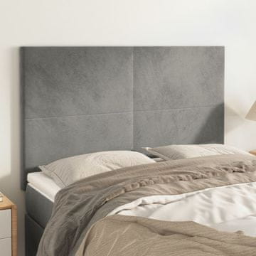 Vidaxl vidaXL Vzglavja za posteljo, 4 kosi, svetlo siva, 72x5x78/88 cm, žamet