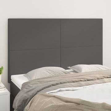 Vidaxl vidaXL Vzglavja za posteljo, komplet 4 kosov, siva, 72x5x78/88 cm, umetno usnje