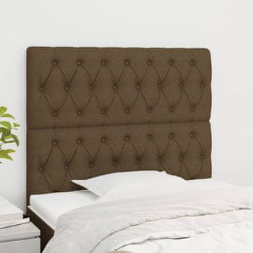 Vidaxl vidaXL Vzglavja za posteljo, komplet 2 kosov, temno rjava, 100x7x78/88 cm blago