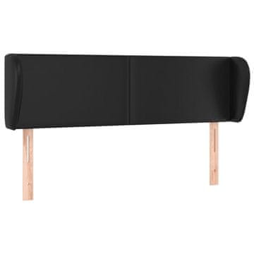 Vidaxl Vzglavje z ušesi črno 147x23x78/88 cm umetno usnje