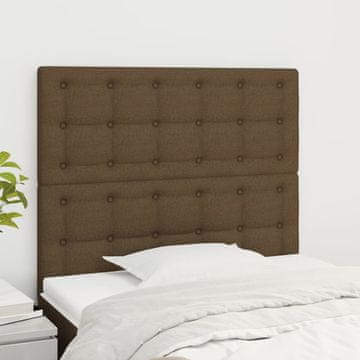 Vidaxl vidaXL Vzglavja za posteljo, 2 kosa, temno rjava, 90x5x78/88 cm, blago