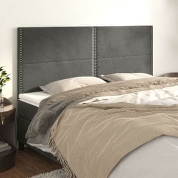 Vidaxl vidaXL Vzglavja za posteljo, 4 kosi, temno siva, 90x5x78/88 cm, žamet
