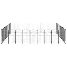 Vidaxl Pasja ograda s 40 paneli črna 50x100 cm prašno barvano jeklo