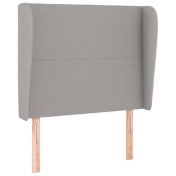Vidaxl Vzglavje z ušesi svetlo sivo 103x23x118/128 cm blago