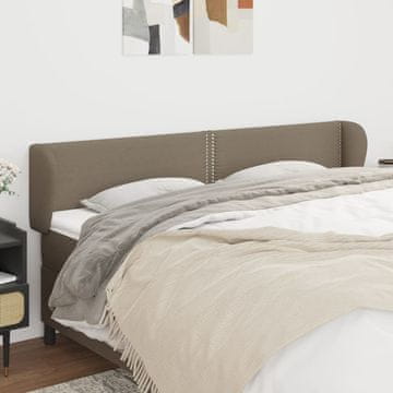 Vidaxl vidaXL Vzglavje postelje s krilci, sivo-rjavo, 183x23x78/88 cm, blago