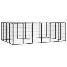 Vidaxl Pasja ograda z 20 paneli črna 50x100 cm prašno barvano jeklo
