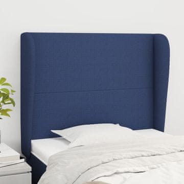 Vidaxl vidaXL Vzglavnik s krilci moder 93x23x118/128 cm blago
