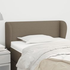 Vidaxl vidaXL Vzglavje postelje s krilci, sivo-rjavo, 103x23x78/88 cm, blago