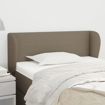 Vidaxl vidaXL Vzglavje postelje s krilci, sivo-rjavo, 103x23x78/88 cm, blago