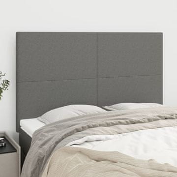 Vidaxl vidaXL Vzglavja za posteljo, 4 kosi, temno siva, 72x5x78/88 cm, blago