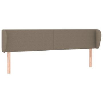 Vidaxl Vzglavje z ušesi taupe 183x23x78/88 cm blago