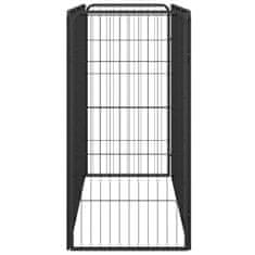 Vidaxl Pasja ograda z 8 paneli črna 50x100 cm prašno barvano jeklo