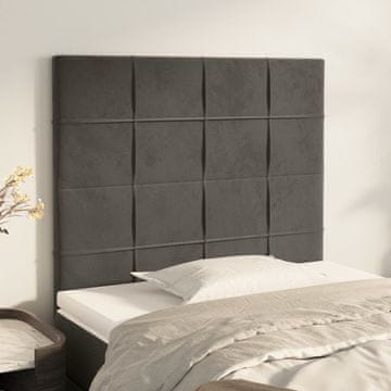 Vidaxl vidaXL Vzglavja za posteljo, komplet 2 kosov, temno siva, 100x5x78/88 cm, žamet