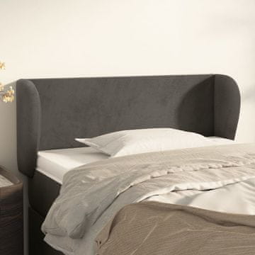 Vidaxl vidaXL Vzglavje s krilci temno sivo 103x23x78/88 cm žamet