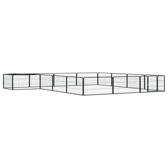 Greatstore Pasja ograda s 16 paneli črna 100x50 cm prašno barvano jeklo