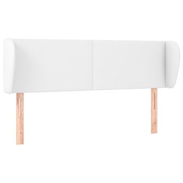 Vidaxl Vzglavje z ušesi belo 147x23x78/88 cm umetno usnje