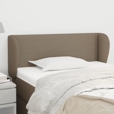 Vidaxl vidaXL Vzglavje postelje s krilci, sivo-rjavo, 93x23x78/88 cm, blago