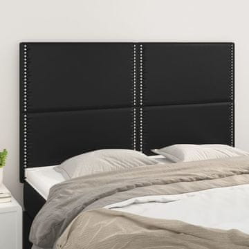 Vidaxl vidaXL Vzglavja za posteljo, komplet 4 kosov, črna, 72x5x78/88 cm, umetno usnje