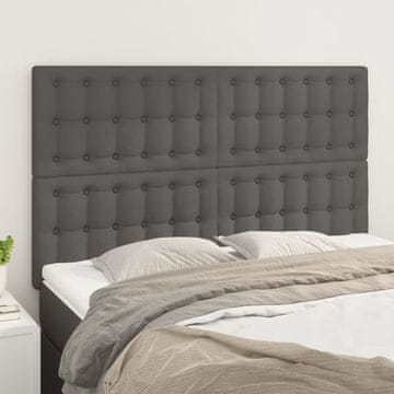 Vidaxl vidaXL Vzglavja za posteljo, komplet 4 kosov, siva, 72x5x78/88 cm, umetno usnje