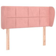 Vidaxl Vzglavje z ušesi roza 93x23x78/88 cm žamet